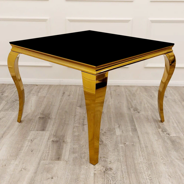 Louis Gold Dining Table Squire Black Glass