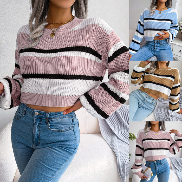 Long Sleeve Plunge Knit Sweater