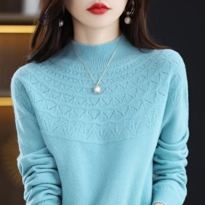 Half High Collar Thin Sweater Seamless Wool