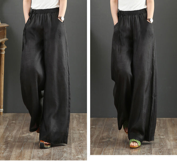 Artistic Linen Wide-leg Pants Casual Cotton And Linen Mop Trousers