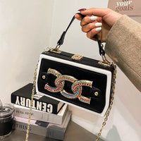 Colored Diamond Luxury Design Box Bag Messenger Shoulder Bag