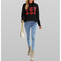 European And American Autumn Winter Love Lips Sweater