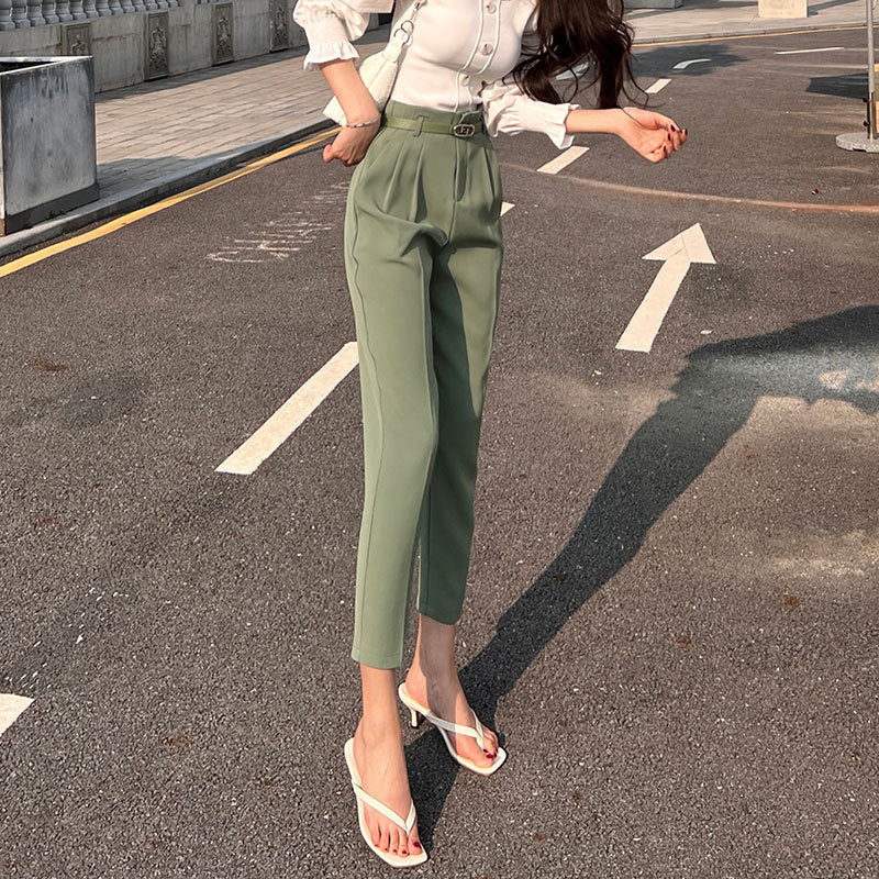 Professional Temperament High Waist Slim Radish Pants