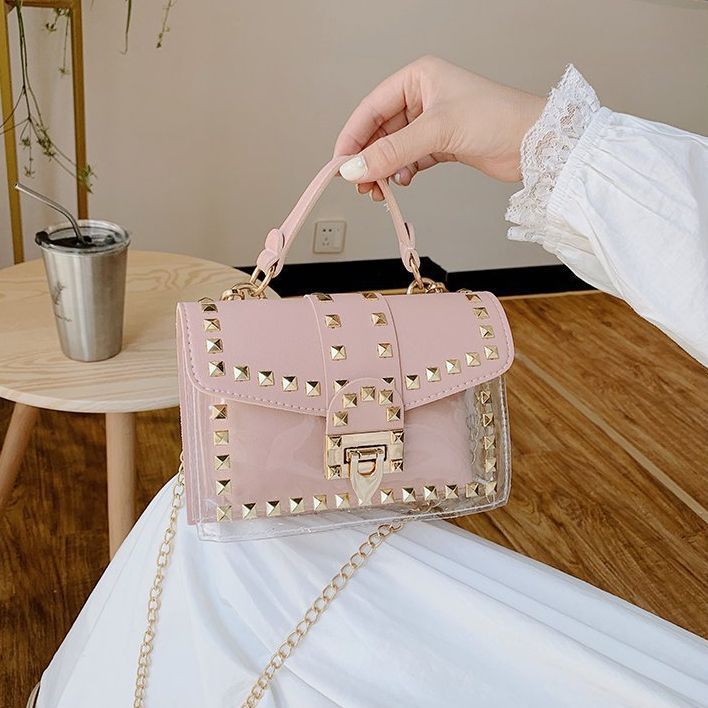 New Fashion Rivet Transparent Women's Bag