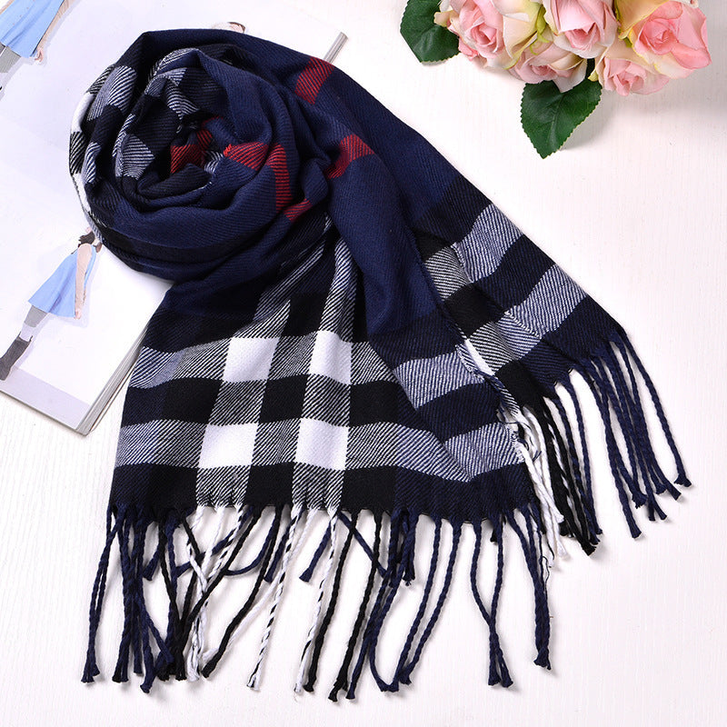 Autumn And Winter British Style Plaid Scarf Winter