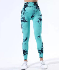 Tie-dyed Fitness Trousers High Waist Hip Lift Sports Skinny Running Sexy