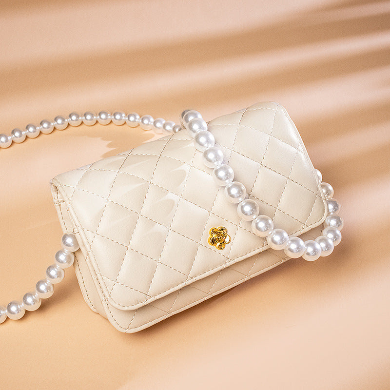 Leather Small Fragrance Style Diamond Chain Bag