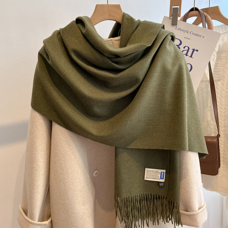 High-end Versatile Shawl Warm Thickened Scarf Dual-purpose