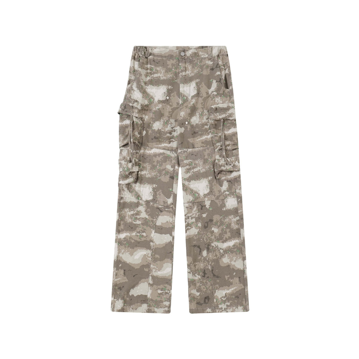 Multi-pocket Camouflage Denim Overalls Loose Wide-leg Straight Trousers