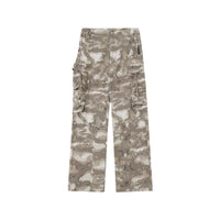 Multi-pocket Camouflage Denim Overalls Loose Wide-leg Straight Trousers