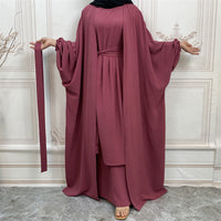 Solid Color Fashion Robe Three-piece Suit