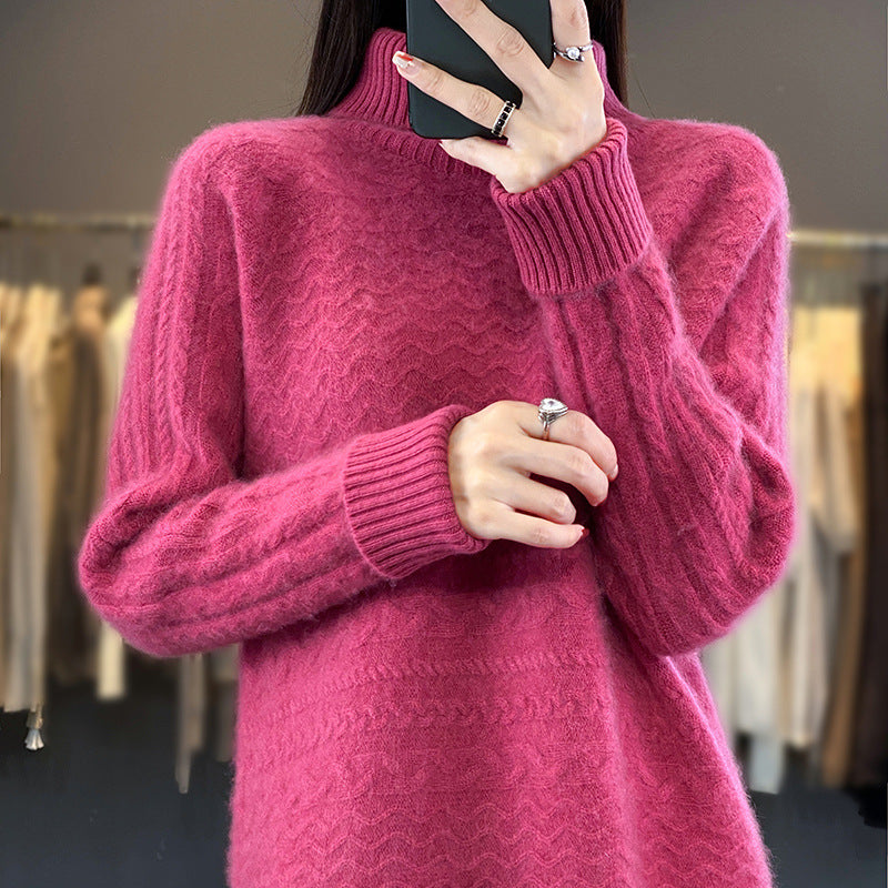 Women's High Lapel Sweater Loose And Idle Knitted Bottoming Sweater