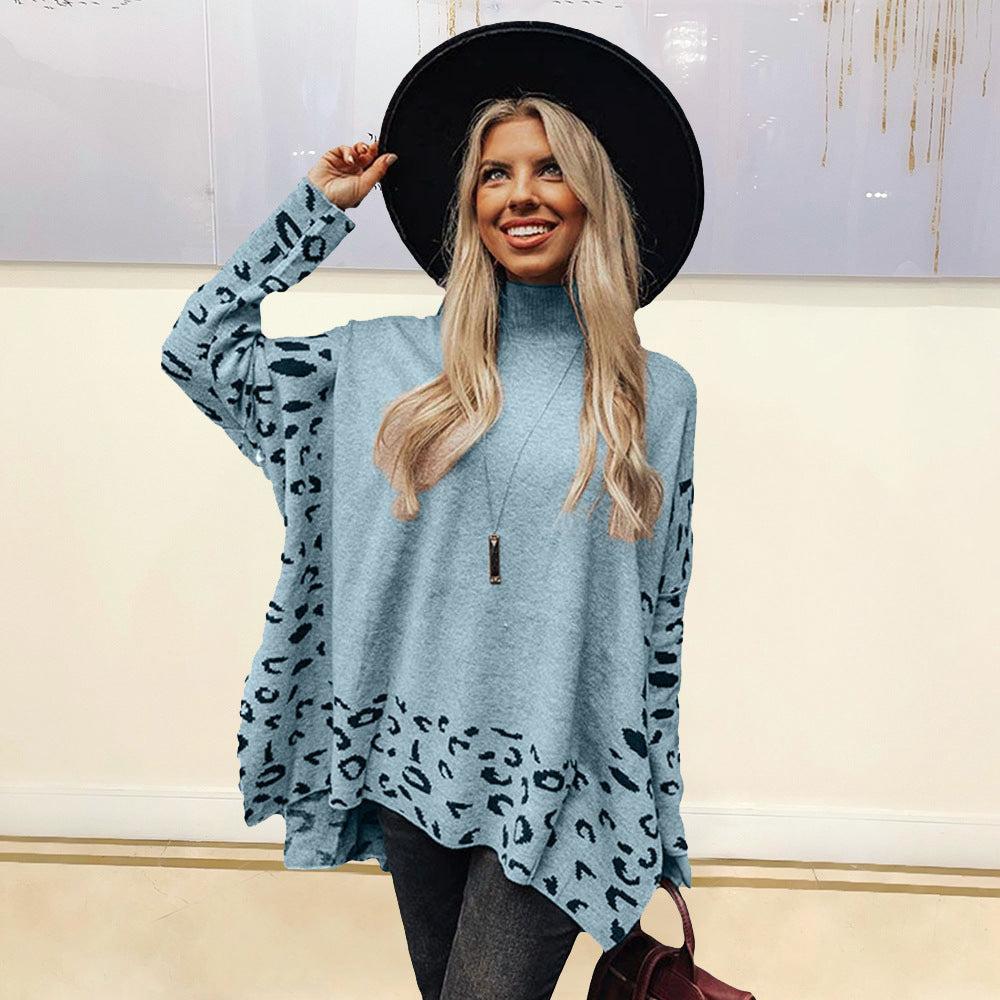 New Printed Long Sleeve High Collar Loose Casual Top For Women