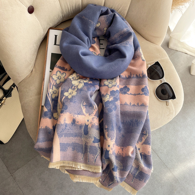 Women's Korean Style Air Conditioning Shawl Thickened Warm Scarf