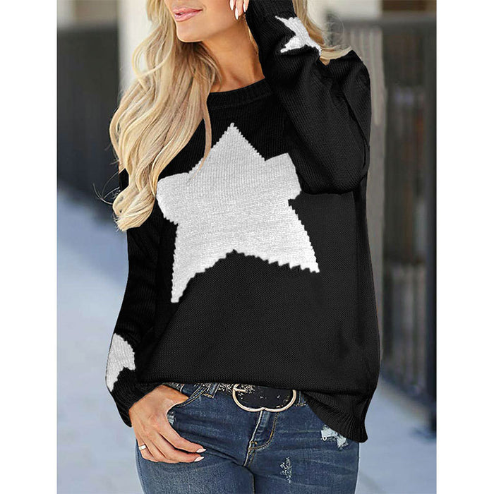 Autumn New Loose Lazy Star Pullover Knit Bottoming Shirt Sweater