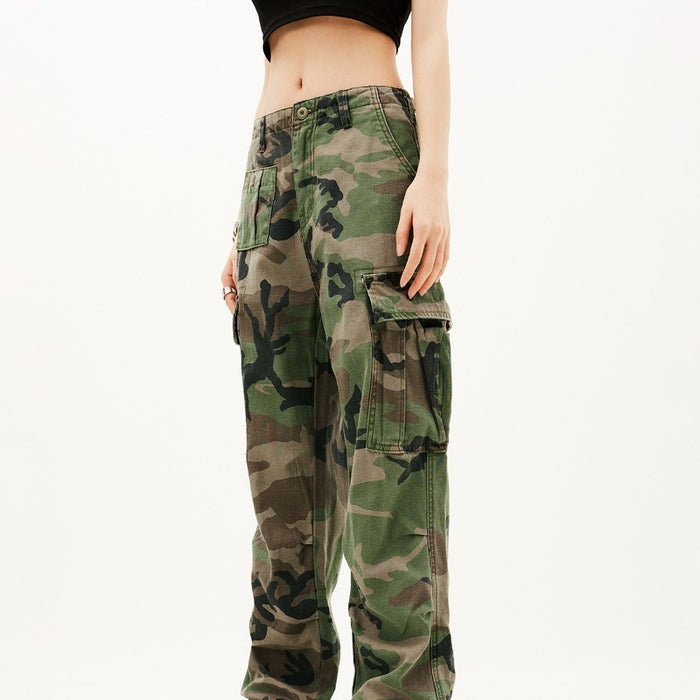 American Retro Hip Hop Camouflage Pants Men