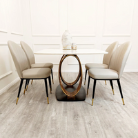 Orion Gold 1.8 Dining Table with Polar White Sintered Stone Top