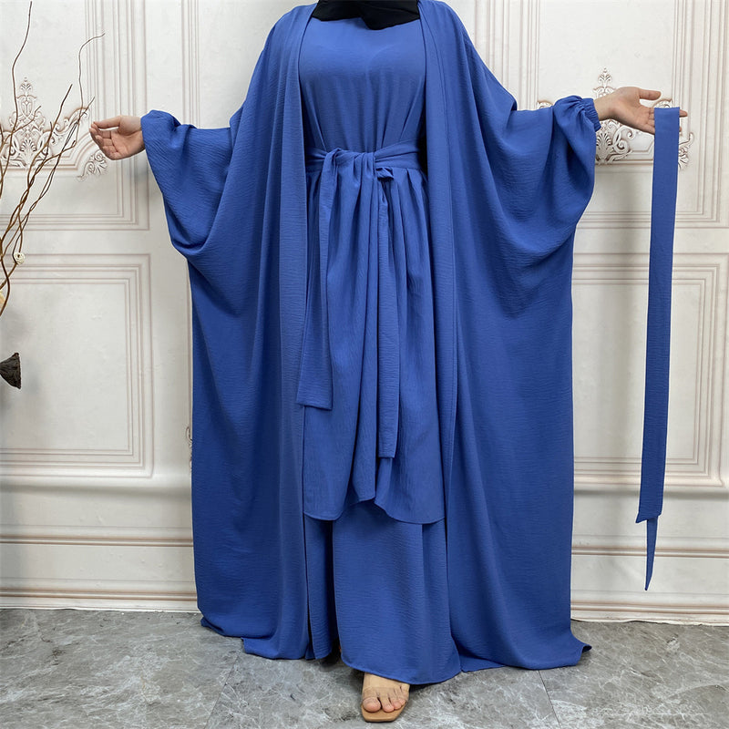Solid Color Fashion Robe Three-piece Suit