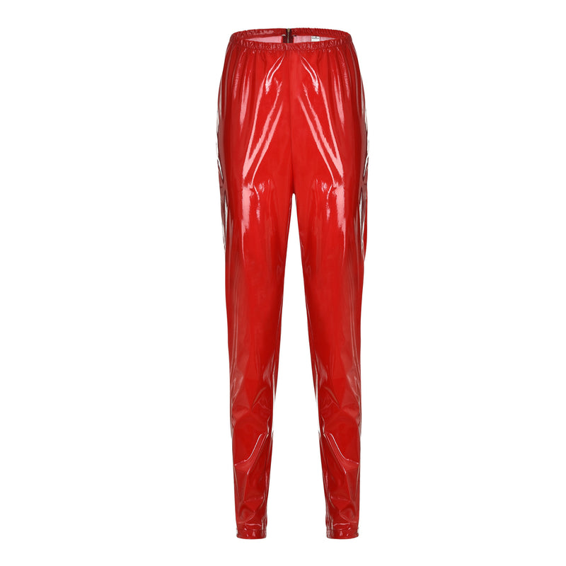 Skinny high waist leather pants