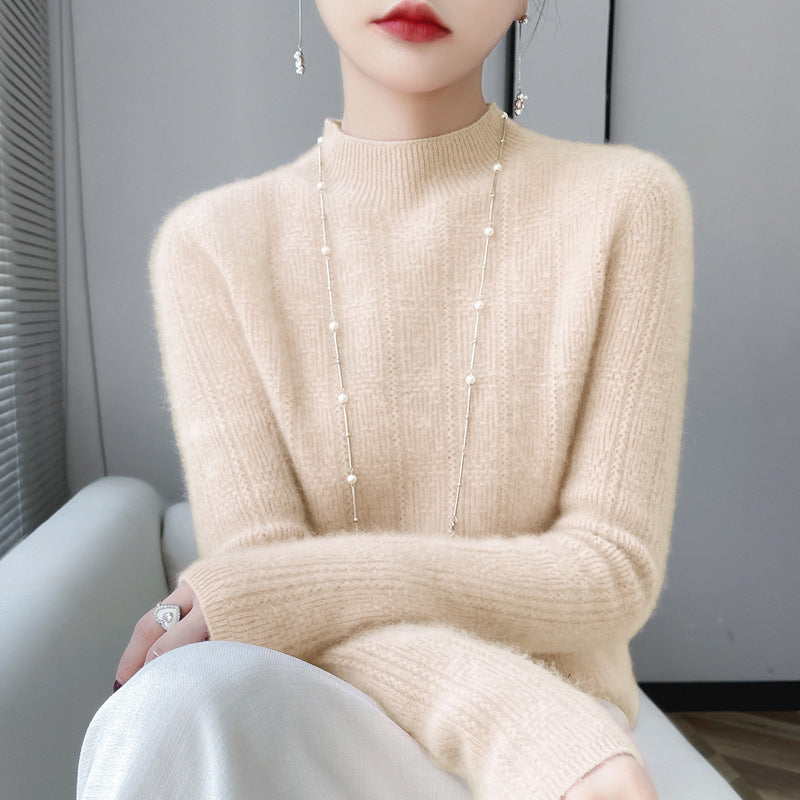 Pure Wool Turtleneck Sweater Seamless Simple