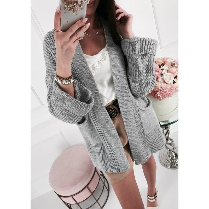 Spring New Women's Mid-length Cardigan Sweater