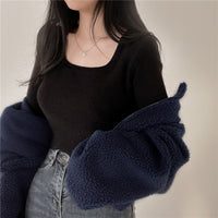 Stand-up Collar Thermal Faux Lamb Fur Coat Women's Autumn And Winter New Loose Temperament Zip Cardigan Tops