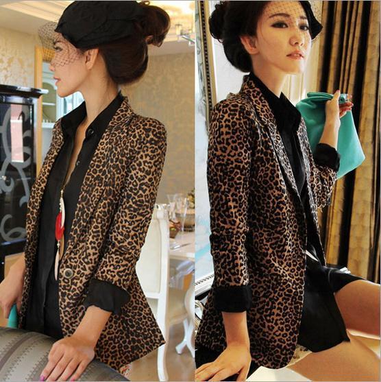 Fashion Slim Fit Slimming Leopard Print Small Suit