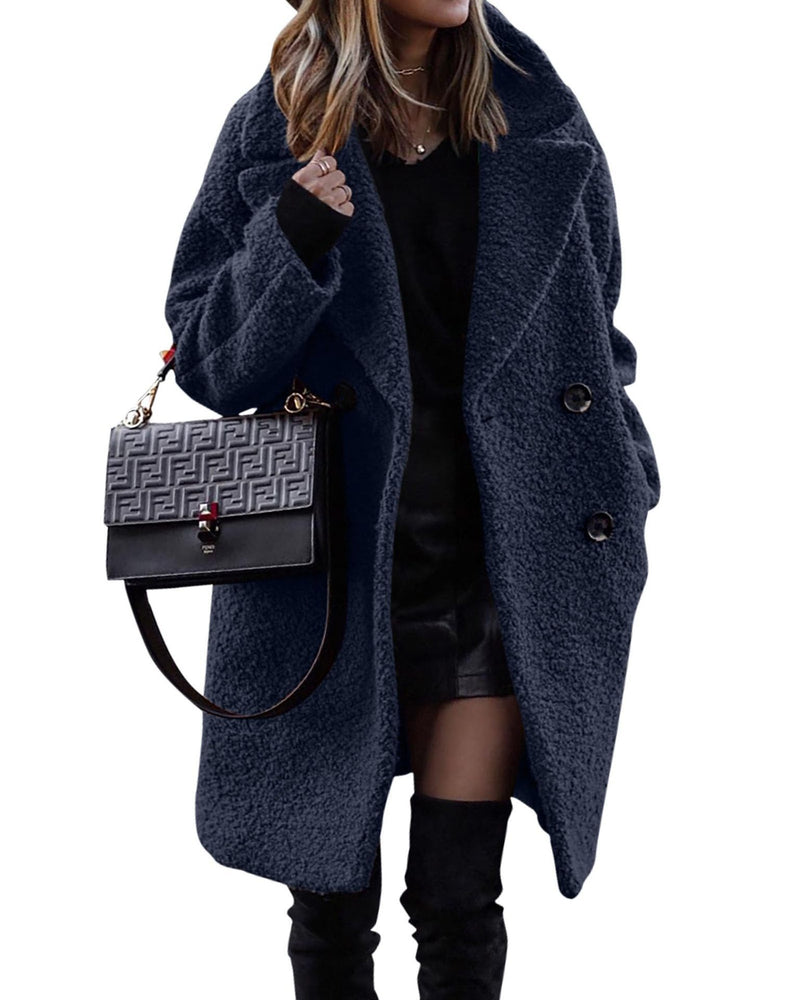 Fashion Temperament Commute Velvet Long Coat