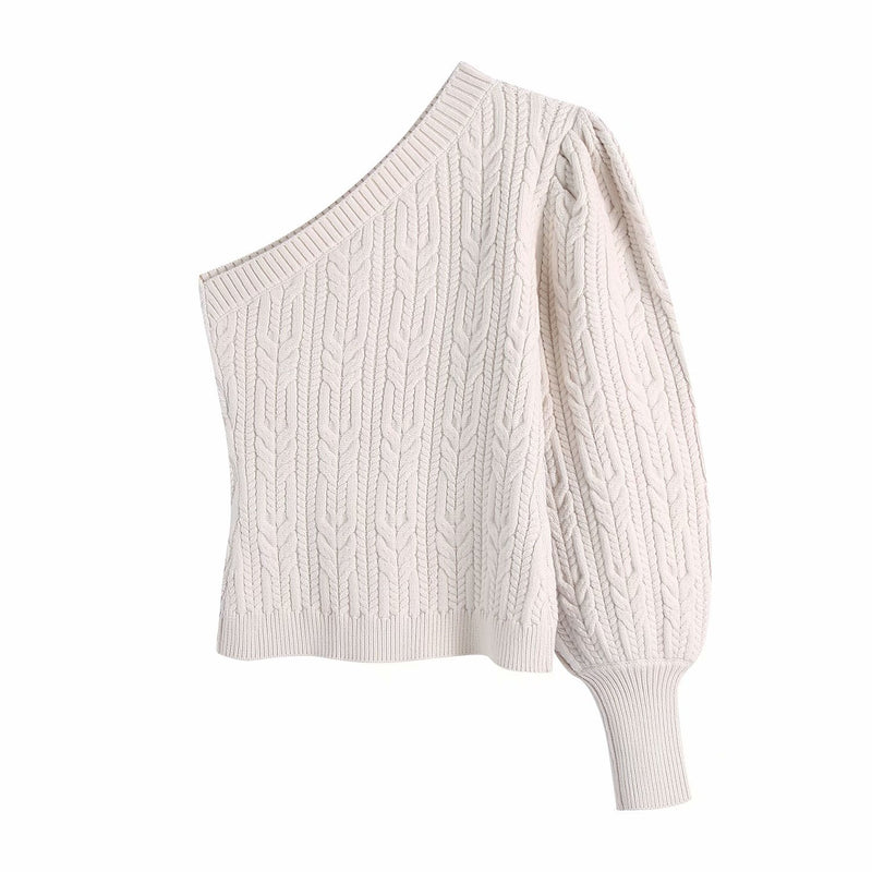 Women's Lantern Sleeve Slim Short All Match Sweater