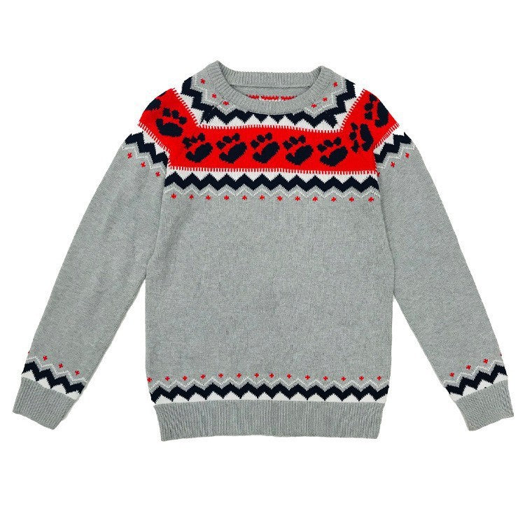 Women's Fashion Round Neck Multicolor Loose Leisure Pullover Knitwear Sweater