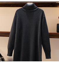 Straight Loose Overknee High Collar Sweater Dress