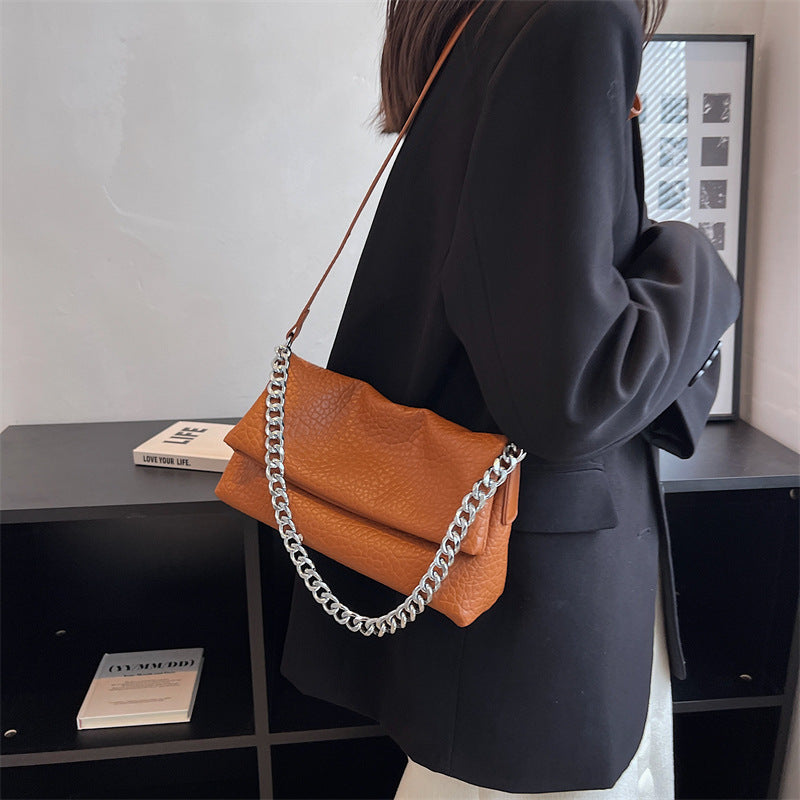 Chain Bag Female Texture One Shoulder Soft-faced Envelope