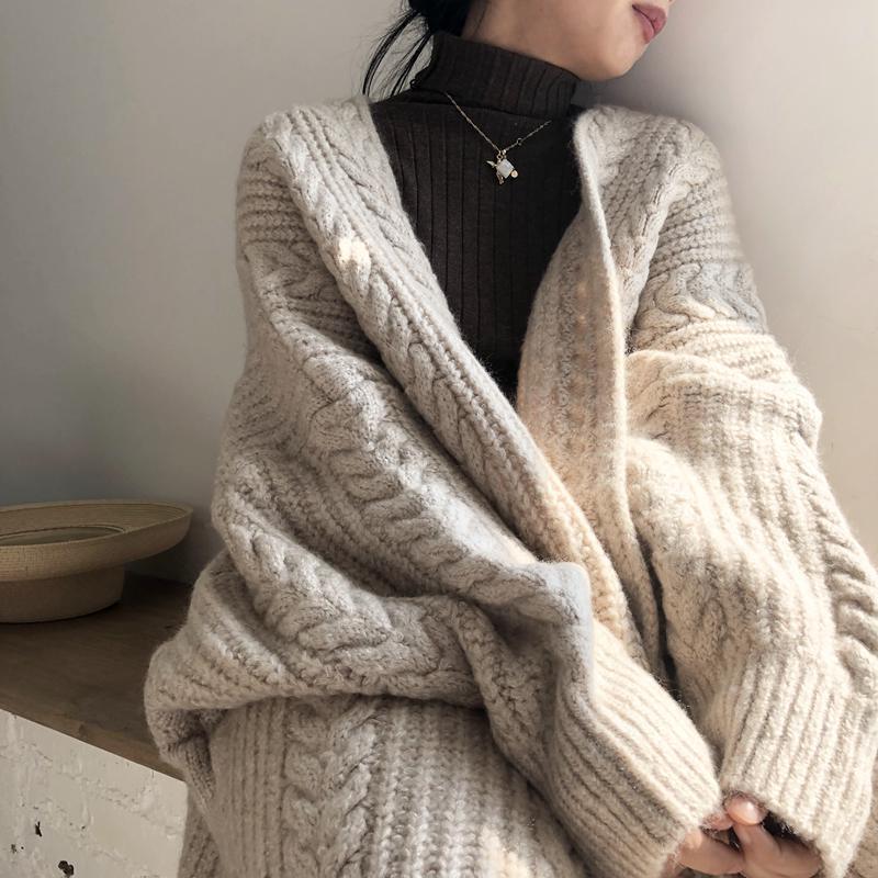 Long-sleeved Sweater Loose-fitting Knit Cardigan Jacket