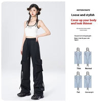 Loose Design Casual Mopping American Retro Trousers Women