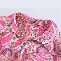 Spring New Women's Retro Casual Printed Shirt Top