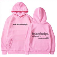 Women's Brushed Hoody Plain Letters