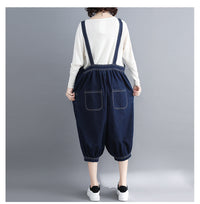 Suspenders Loose Jeans Seven-cent Jumpsuit Personality