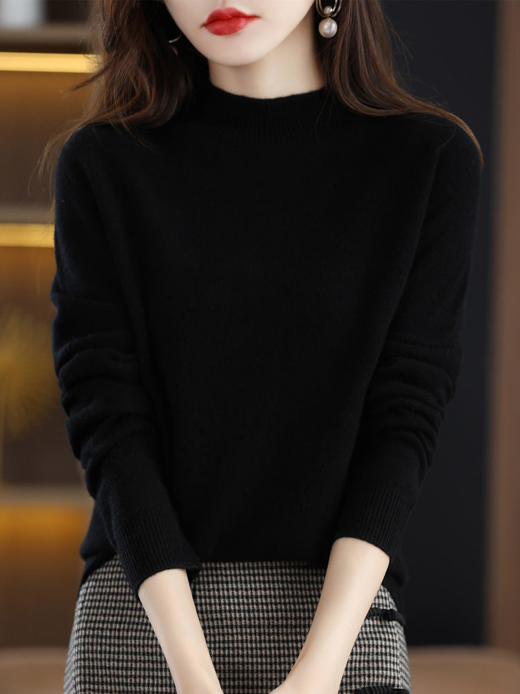 Half-collar Wool Sweater Bottoming Shirt Pullover