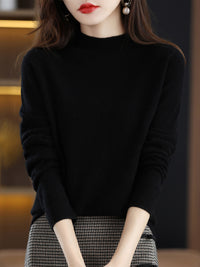 Half-collar Wool Sweater Bottoming Shirt Pullover