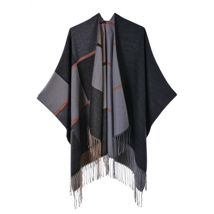 New Temperament Gentle Retro Fashion Jacquard Thickened Warm Shawl