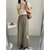 Temperament Everything Solid Color Hanging Loose Wide Leg Pants