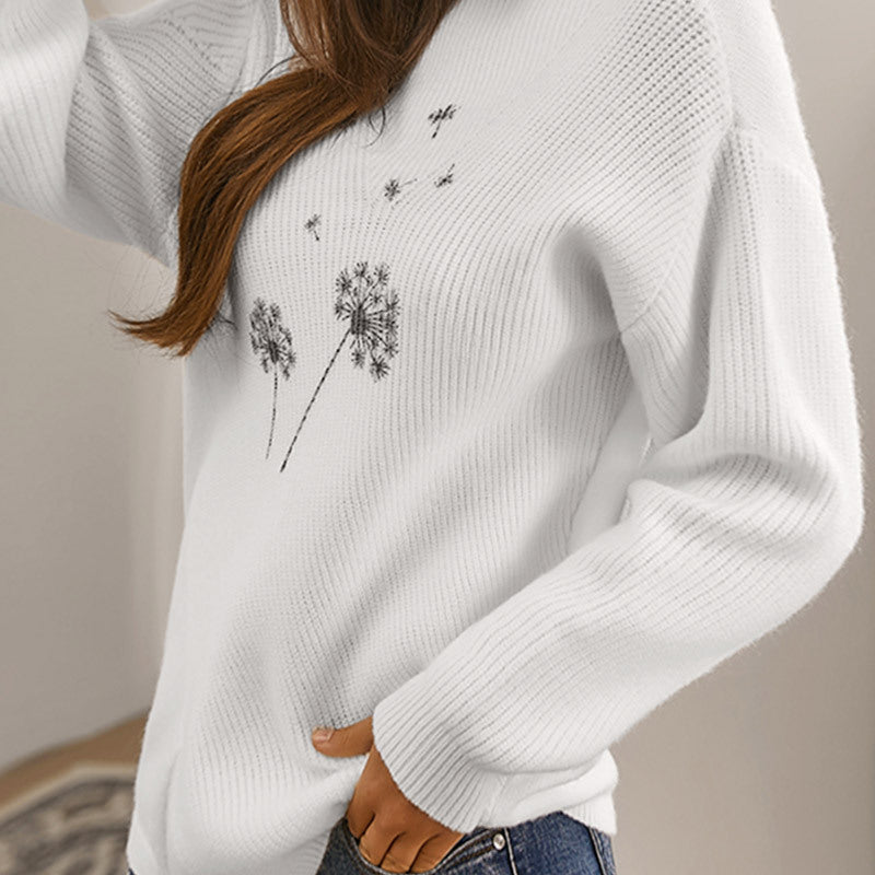 New White Half High Collar Slim Fitting Knitwear For Women