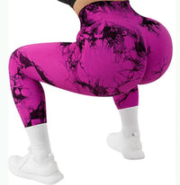 Tie-dyed Fitness Trousers High Waist Hip Lift Sports Skinny Running Sexy