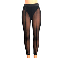 Sexy Tight Mesh See-Through Leggings Women Trousers