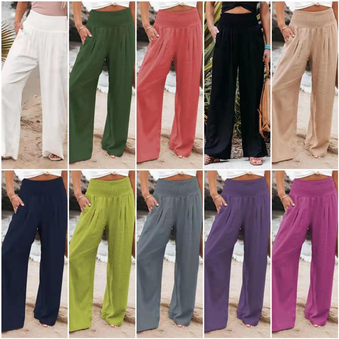 Casual Wide-leg Cotton And Linen Popular Loose Trousers