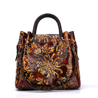 Trendy Women's Bags Three-dimensional Embossed Women's Messenger Bag First Layer Cowhide Bag