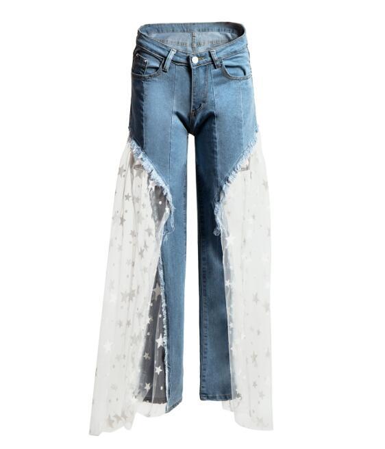 Sexy Women Wide Leg Pants Jeans