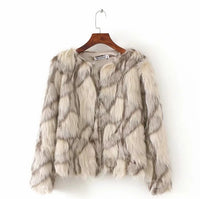 Women's Faux Fox Coat Short Fur