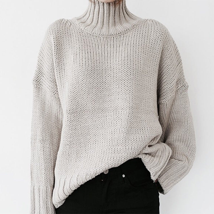 Short Solid Color Knitted Sweater