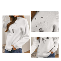 New White Half High Collar Slim Fitting Knitwear For Women